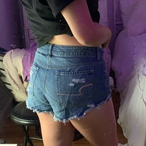 Denim high waisted shorts